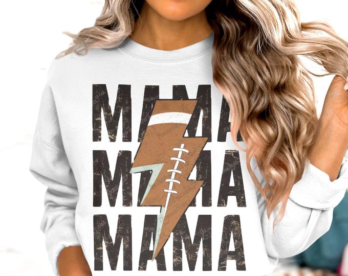 Football Mama Sweatshirt, Game Day Mama Sweatshirt, Football Lightning Bolt Mom Shirt, Sports Mom Gift, Cute Mom Sweatshirt, Game Day Outfit