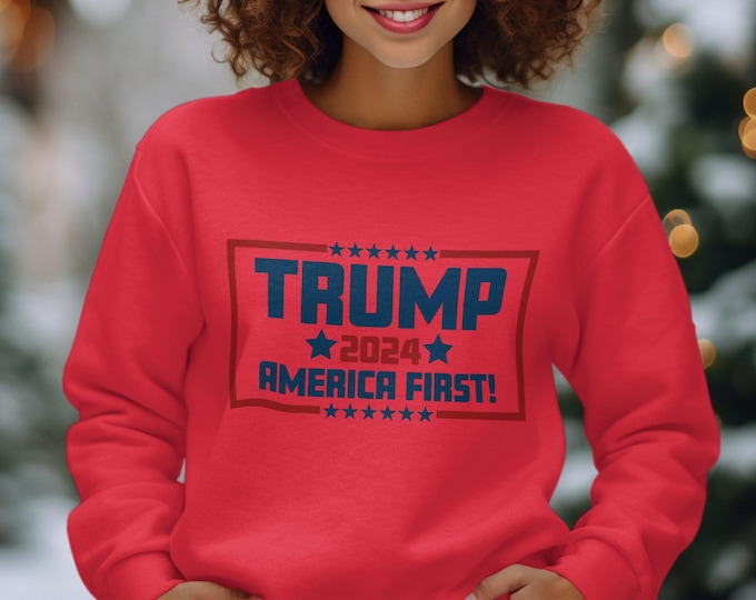 Trump 2024 America First T-Shirt, Patriotic Trump Tee, Trump Rally Apparel, Republican Gift Shirt, US Election 2024 Shirt, Maga Shirt