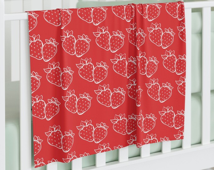 Strawberry Swaddle Blanket For Newborn Baby Swaddle Blanket for Baby Shower Gift Cute Strawberry Blanket