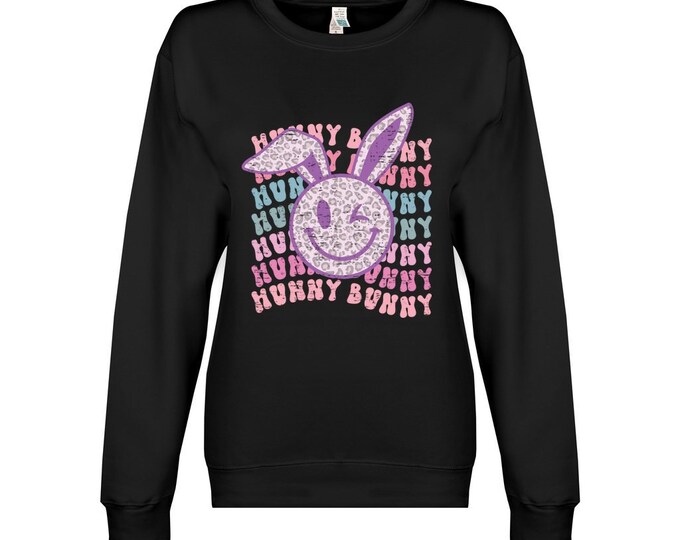 Retro Smiley Easter Bunny Sweatshirt, Trendy Shirt For Easter, Mom Trendy Unisex Shirt,  Smiley Retro Sweatshirt