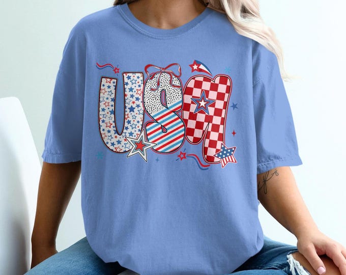 USA Patriotic T-Shirt, Fourth Of July Shirt, Red White And Blue Tee, American Flag Shirt, Independence Day Clothing, Stars and Stripes