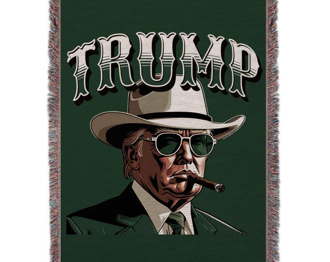 Cowboy Trump Blankets, Patriotic Gift, Political Blanket, Funny President Blankets,  Father's Day Gift, Man Cave Decor, Funny Trump tapestry