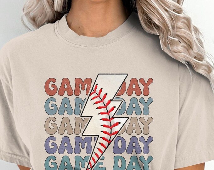 Baseball Game Day Comfort Colors Shirt, Retro Game Day Shirt, Baseball Spirit Wear, Soft tee for Sports Fan, Trendy Baseball Shirt