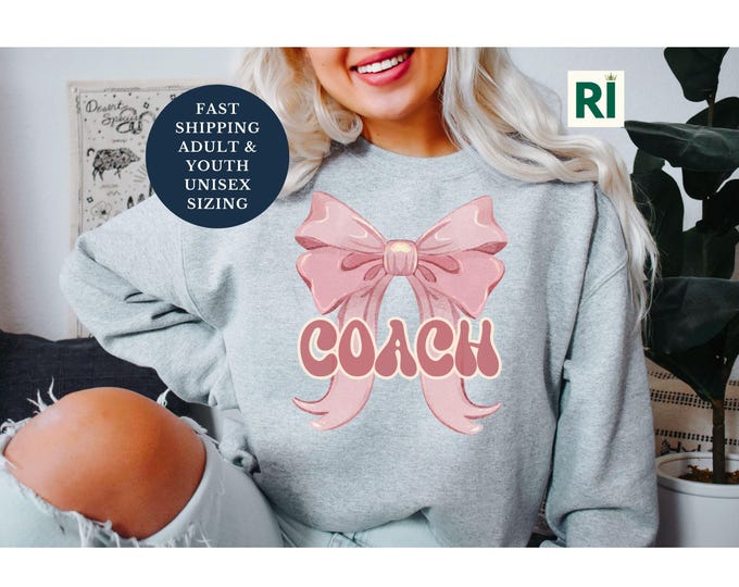 Custom Coquette Pink Bow Sweatshirt, Personalized Pink Bow Sweatshirt, Matching Unisex Adult and Youth  Coquette Shirts, Custom Name Shirt