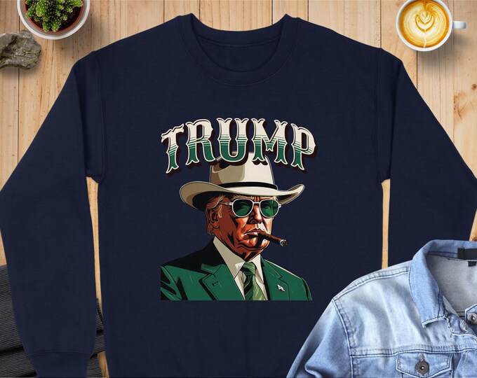 Retro Trump Graphic Hoodie, Cool Vintage President Design Sweatshirt, Unisex Casual Loungewear Top, Novelty Gift for Him Her