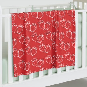 Strawberry Swaddle Blanket For Newborn Baby Swaddle Blanket for Baby Shower Gift Cute Strawberry Blanket