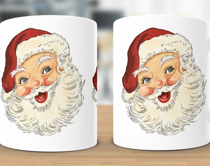Vintage Santa Gift, Custom Vintage Santa Mug, Lumberjack Gift, Christmas Gift Ornament, Vintage Santa Christmas Ornament and Mug