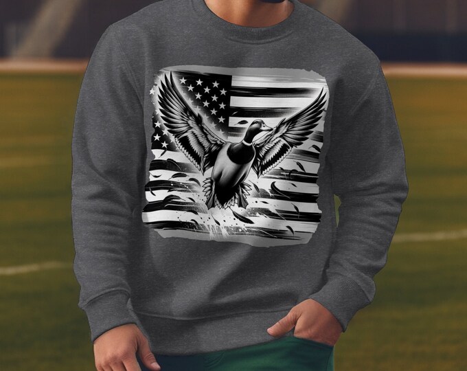 Patriotic Duck T-Shirt, American Flag Design, USA Duck Graphic Tee, Nature Enthusiast Shirt, Unique Wildlife Print Shirt, Stylish Duck Tee