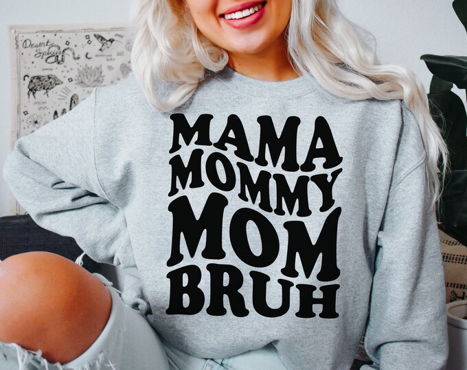 Mama Retro Smiley Sweatshirt, Trendy Groovy Shirt,Gift For Mom, , New Mom Gift, Gift For Her, Mother'S Day Shirt, Cute Mom Shirt