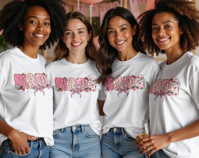 Cute Strawberry Mama T-Shirt, Fun Graphic Tee for Moms, Colorful Cute Print, Perfect Mother's Day Gift, Various Colors and Sizes
