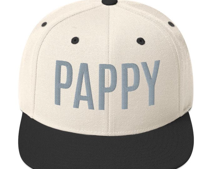 Embroidered Pappy Snapback Hat, Pappy Father's Day Snapback, Father's Day Gift, Gift for Grandparent, Birthday gift for him