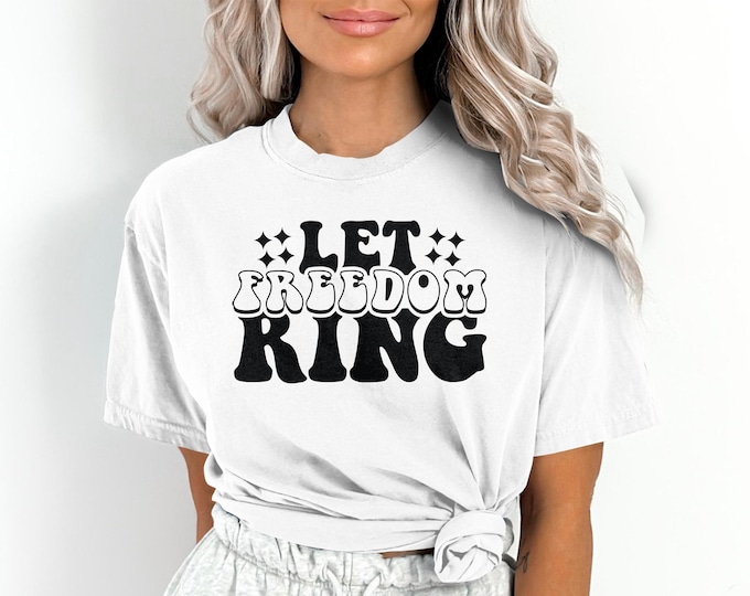 Retro Trendy Patriotic Comfort Colors July 4th Shirt - Red, White, and Blue Tee