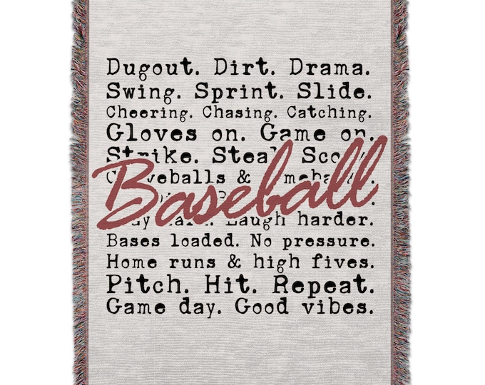Baseball Blanket, Sports Lover Gift, Baseball Mom Blanket, Baseball Team Gift, Dugout Blanket, Game Day Blanket, Baseball Throw Blanket