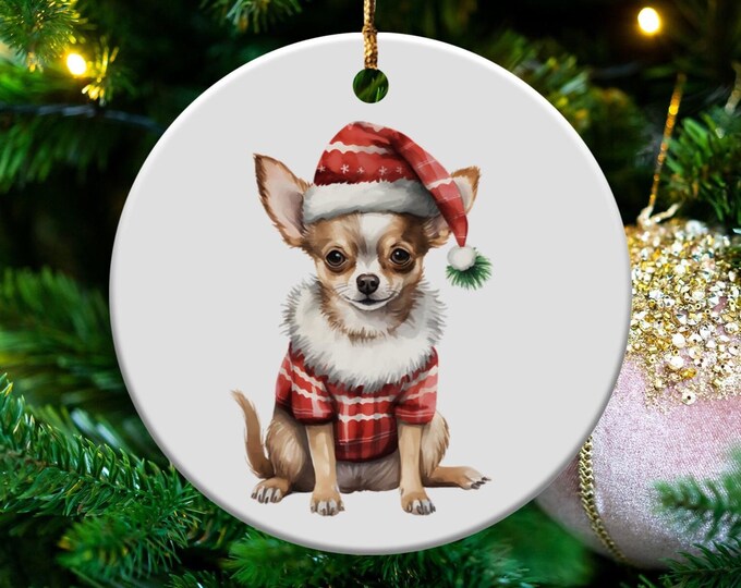 Chihuahua Dog Breed Ceramic Ornaments, Mugs, Tote Bags - Watercolor Style, Funny Quotes, Christmas Theme Gifts