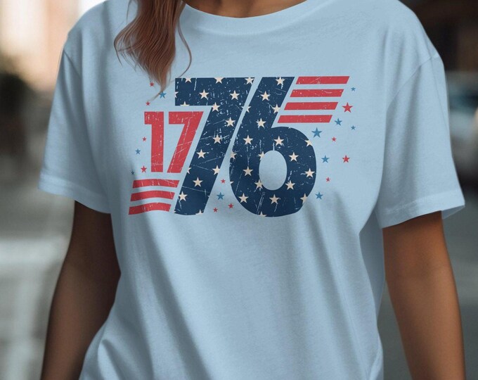 Vintage 1776 Independence Day T-Shirt, Retro Patriotic Graphic Tee, American Revolution Shirt, Distressed USA Flag Design
