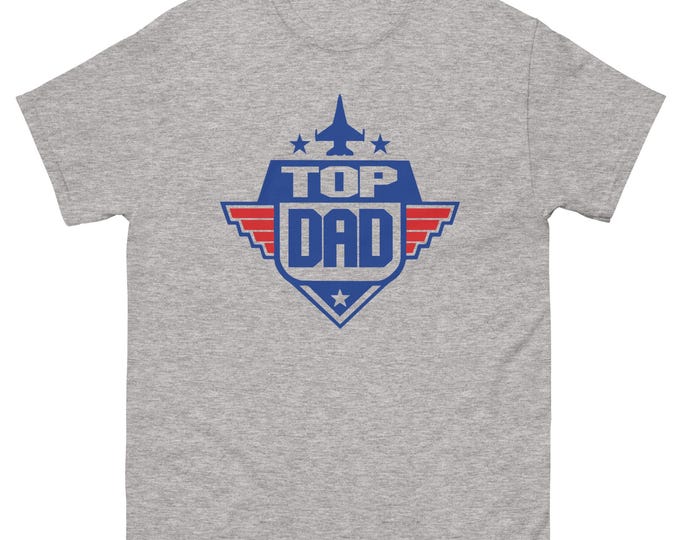 Top Dad T-Shirt for Father’s Day, Top Gun-Inspired Funny Gift for Him, Military Grandpa, 80s Movie Tee