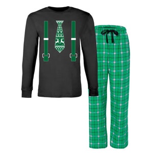 Men&#39;s retro tie and ugly sweater style,  Matching Christmas Pajama Sets
