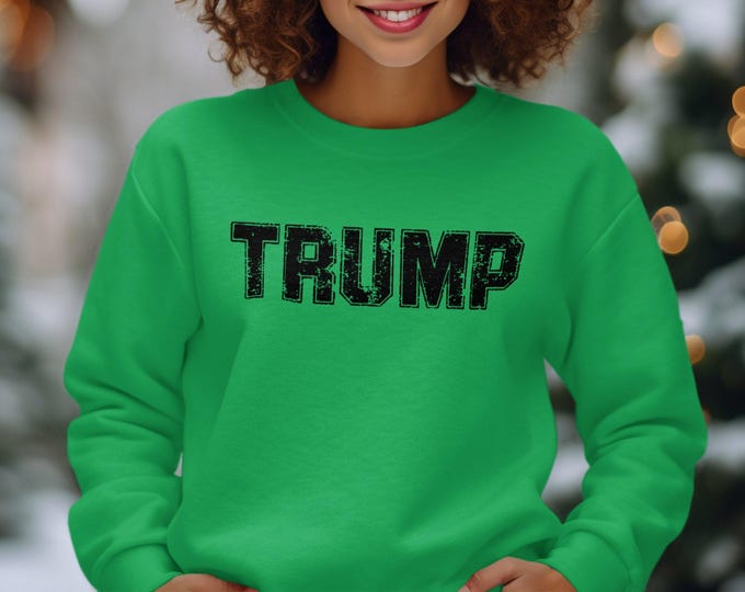 Vintage Trump Sweatshirt, Distressed Trump Graphic Pullover, Retro Political Statement Top, Casual Trump Supporter Apparel