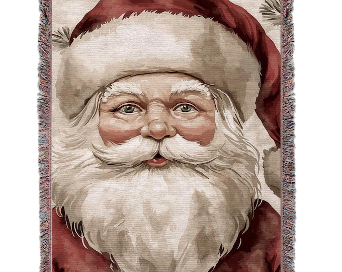 Cozy Christmas Blanket Santa Claus Design Festive Holiday Throw Santa Face Print Snuggle Up Blanket Winter Decor Holiday Gift
