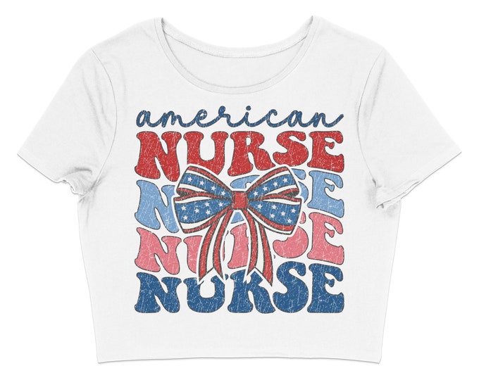 American Nurse Patriotic T-Shirt, Red White Blue Nurse Appreciation Graphic Tee