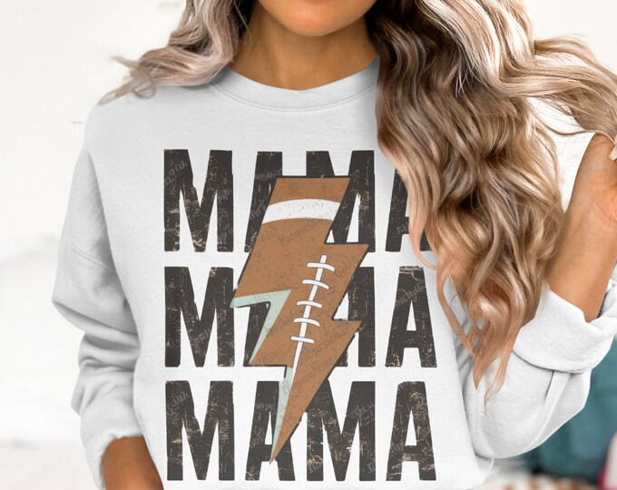 Football Mama Sweatshirt, Game Day Mama Sweatshirt, Football Lightning Bolt Mom Shirt, Sports Mom Gift, Cute Mom Sweatshirt, Game Day Outfit