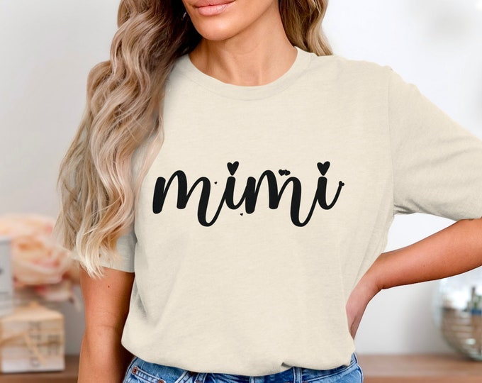 Mimi Heart Script Font T-Shirt, Funny Mimi Shirt, Cute Mimi Tee, Mimi Gift Idea, Mimi Graphic Tee, Cool Mimi Top