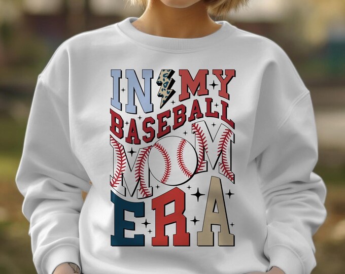 Vintage Baseball Mom Era Shirt, In My Baseball Mom Era Graphic Tee, Retro Baseball Mom Era Sweatshirt, Team Mom Gift, Game Day Apparel