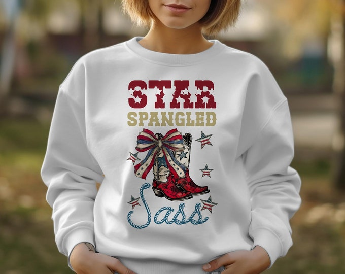 Patriotic Cowboy Boots T-Shirt, Star Spangled Sass, Red White Blue, Fourth of July Apparel