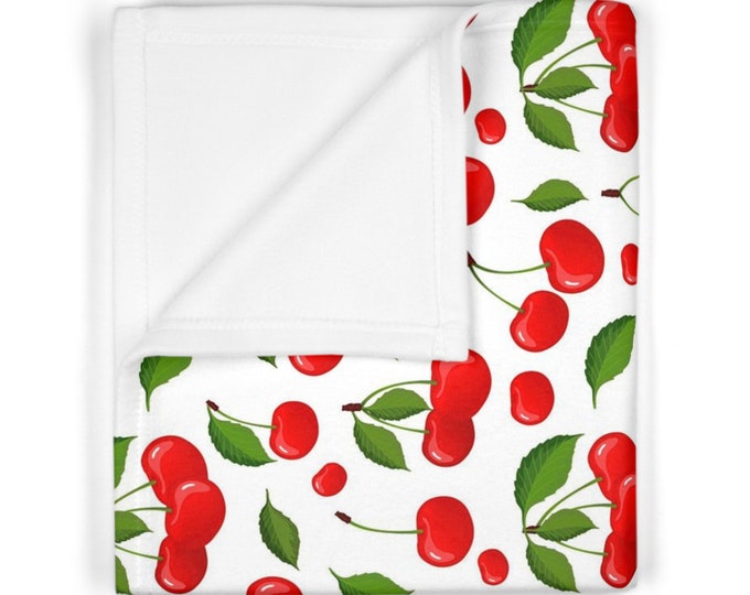 Cherry Cottagecore Baby Blanket, Child blanket, Nursery Decor