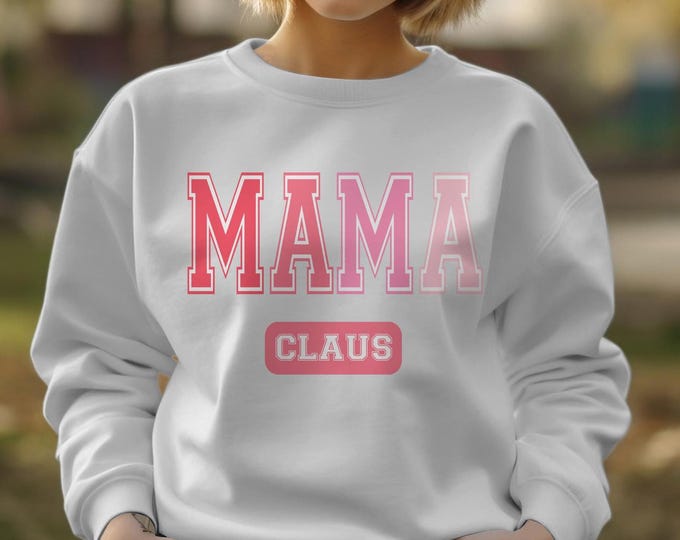 Pink Retro Christmas Unisex Crewneck Sweatshirt - Vintage Santa Holiday Apparel, Vintage Holiday Tees, Matching Family Shirts
