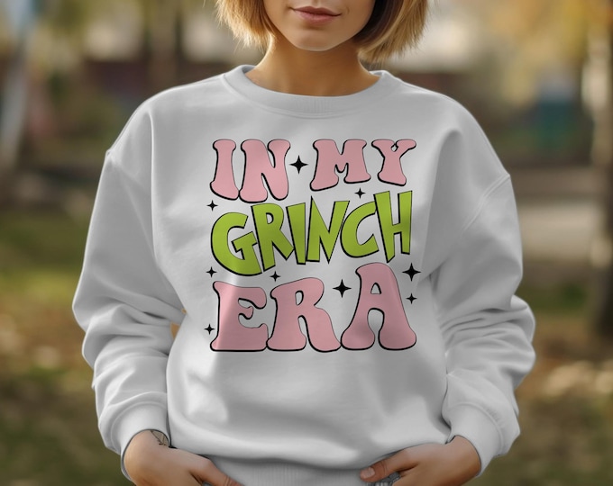 In My Grinch Era Retro Christmas Unisex Sweatshirt - Vintage Grinch Era Holiday Apparel, Matching Family Shirts, In My Grinch Era Mug