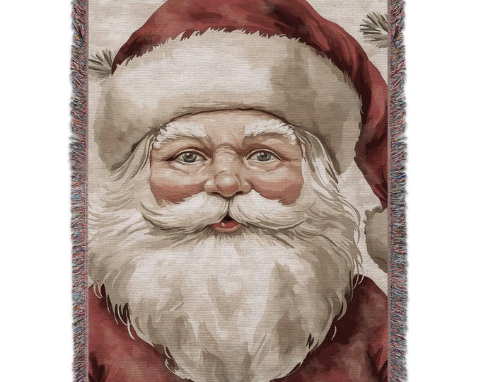 Cozy Christmas Blanket Santa Claus Design Festive Holiday Throw Santa Face Print Snuggle Up Blanket Winter Decor Holiday Gift
