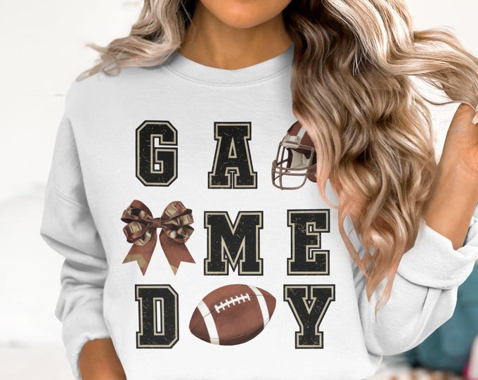 Coquette Football Game Day Sweatshirt, Vintage Football Graphic, Sports Team Spirit, Unisex Game Day Pullover, Retro Game Day Apparel
