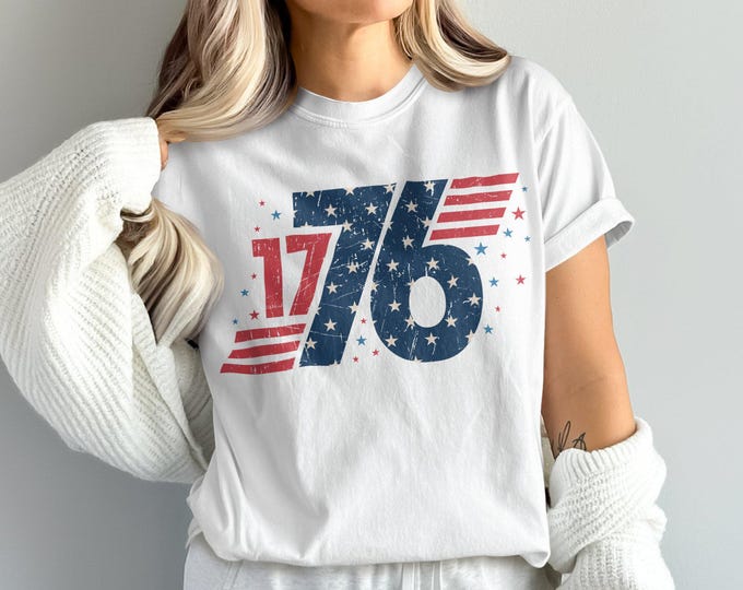 1776 USA T-Shirt, Patriotic Tee, American Flag T Shirt, Independence Day T-Shirt, Vintage Distressed T-Shirt, 4th of July Tee