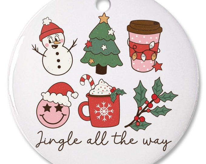 Retro Christmas Ornaments, Jingle All The Way, Groovy Trendy Chistmas Decor