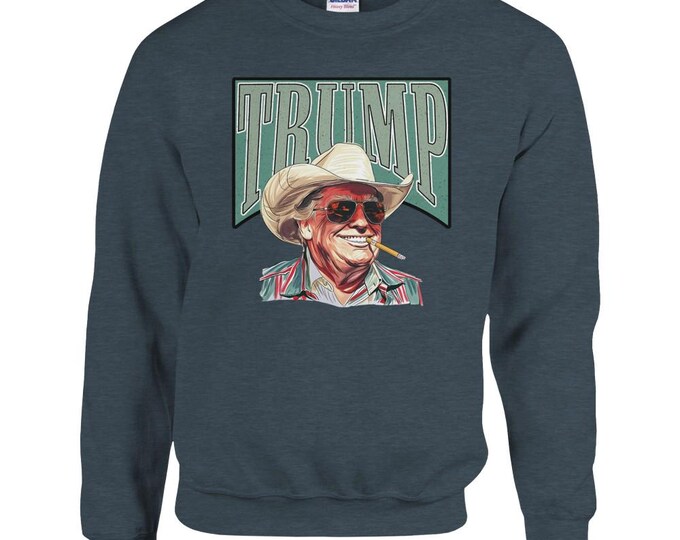 Funny Vintage Trump with Cigar Sweatshirt | Trump 2024 Hoodie | MAGA Apparel | Election 2024 USA Pride Tee