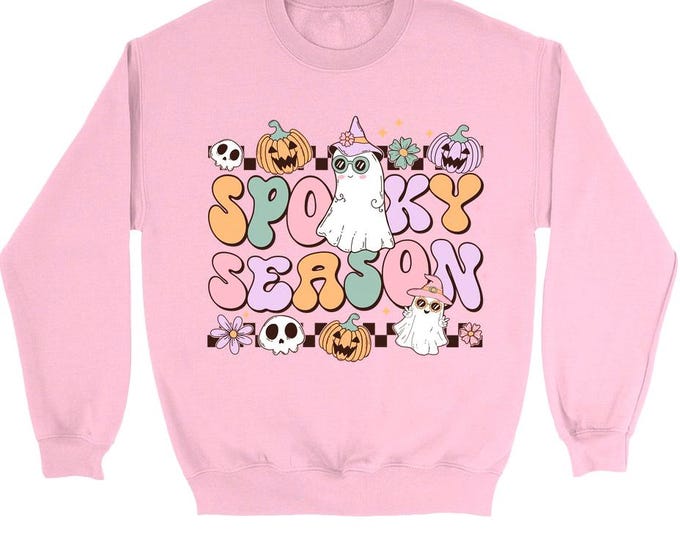 Retro Spooky Season Sweatshirts, Trendy Halloween Sweatshirts, Halloween shirt retro