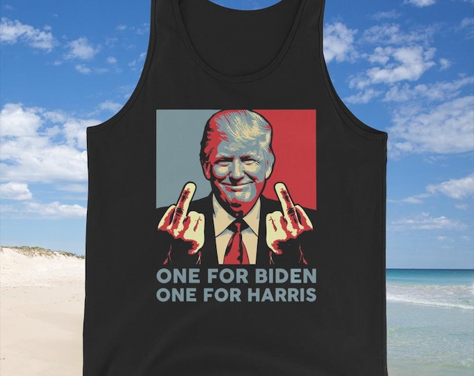 Donald Trump 2024 July 4th Funny Sarcastic Unisex Tank Top, Trump July 4th tank, FunnyTrump Tank, Trump middle finger tank