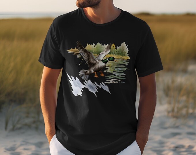 Flying Mallard Duck T-Shirt, Nature Wildlife Duck Sweatshirt, Duck Hunter Gift, Birdwatching Shirt, Mallard Duck Hunter Sweatshirt