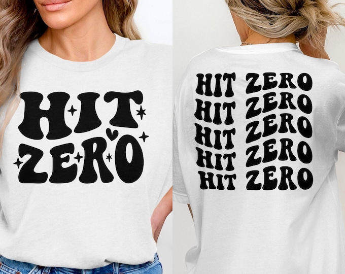 Retro HIT ZERO Front and Back Design T-Shirt, Unisex Graphic Tee, Cheerleading Motivation Shirt, Vintage Style, Trendy Gift Idea