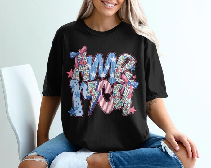 Patriotic American T Shirts, USA Themed Graphic Tee, July 4th Celebration Top, Women's Summer Casual Wear, Red White Blue Shirt