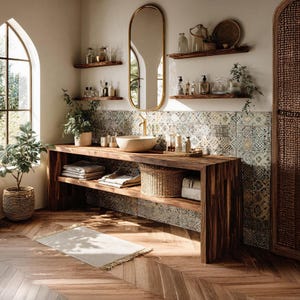 Handcrafted live edge bathroom vanity reclaimed wood vanity cabinet farmhouse bathroom storage modern solid wood bathroom decor