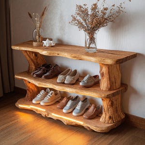 Mid century entryway Shoe storage solid wood shoe rack entryway shoe bench narrow shoe storage wooden shoe cabinet entryway decor
