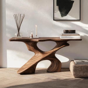 Handmade Rustic Natural Wood Console Table Live Edge Table Entry Way Table Console Farmhouse Console Table Furniture Narrow Entryway Table