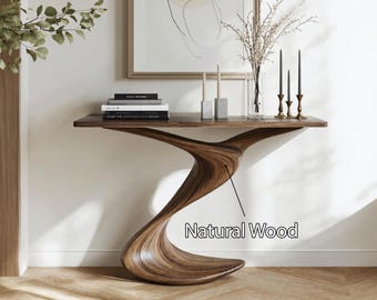 Tavolo da ingresso rustico con bordo vivo, tavolo da consolle in