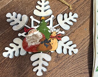Kit de corona de copos de nieve de Papá Noel / Suministros