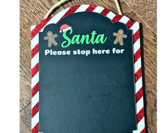 Señal de parada de Papá Noel aquí