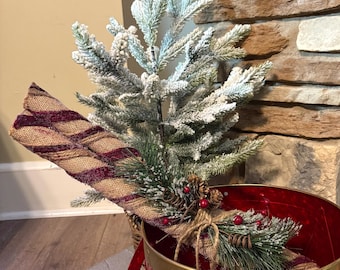 Trío de bastones de caramelo rústicos de arpillera y yute - Decoración navideña de 54 cm