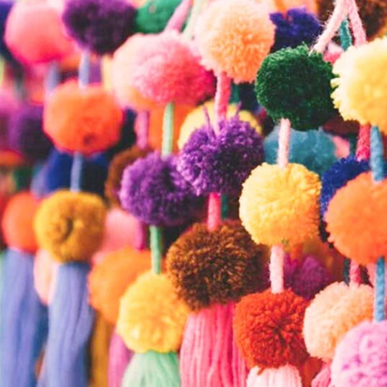 5FT Mexican Pom Pom Garlands. Home/ Kids/ Bohemian/ Decor. | Etsy