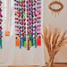 5FT Mexican Pom Pom Garlands with tassels. Home/ Curtains / Kids/ Boho / Christmas/Wedding/Party Decor/ Curtains or a gift!  Ships from USA 